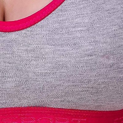 ZOBRAS S-3 Sport Bra Non Padded Workout Seamless Wire Free Yoga Gym Stretch Cotton Bra for Women & Girls (Pack of 3)