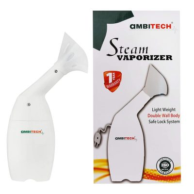 AmbiTech Steam Vaporizer Steam Inhaler Facial Vaporizer for Cold & Cough (White)