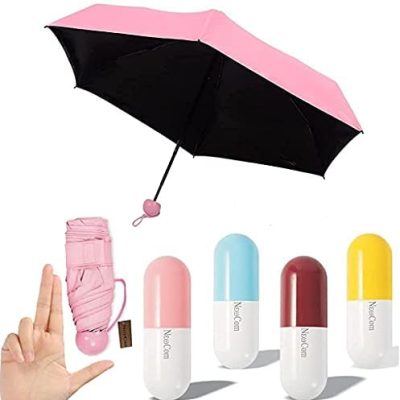 LUBELA Foldable Mini Cute and Small Capsule Design Umbrella with Capsule Case