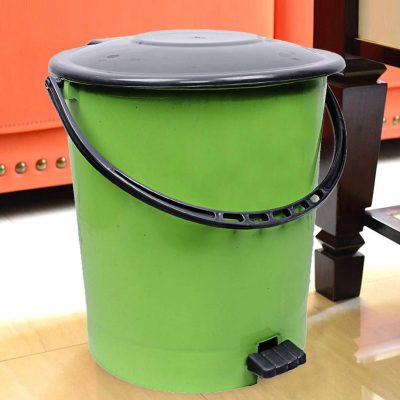 Fun Homes Plastic Dustbin Garbage Bin with Handle, 10 Liters (Green)