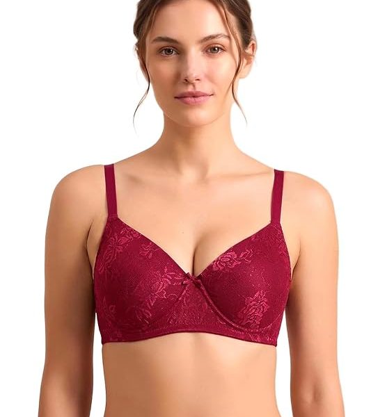 Clovia Women's Lace Lightly Padded Non-Wired Bridal Bra