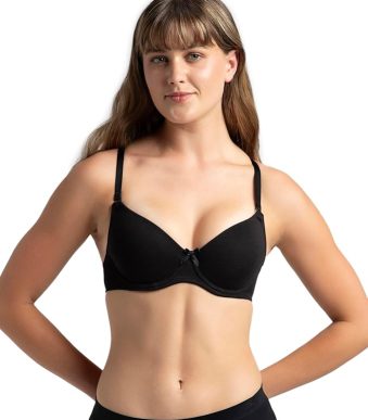 Jockey 1245 Women's Under-Wired Padded Super Combed Cotton Elastane Stretch Medium Coverage Multiway Styling T-Shirt Bra with Detachable Straps